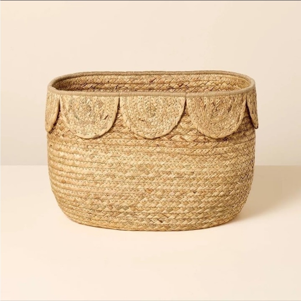 Hearth & Hand Magnolia Natural Woven Scalloped Storage Basket